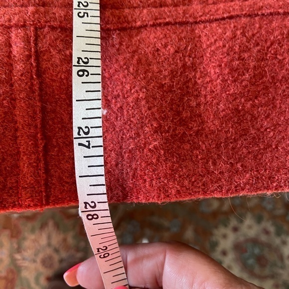 Talbots alpaca wool size XL burnt orange in color button closure 2 zip pockets - Picture 8 of 9